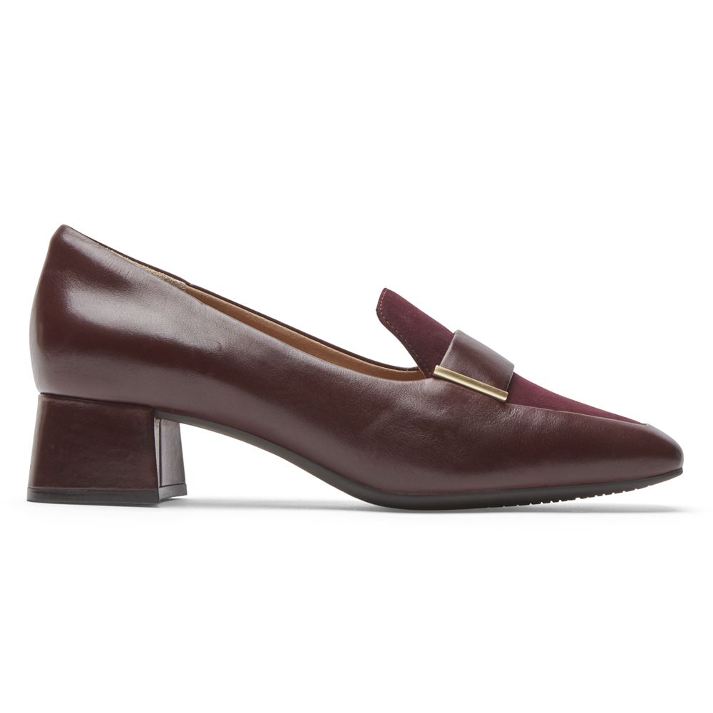 Rockport Women's Total Motion Esma Loafers - Burgundy - USA (4859NFBTA)